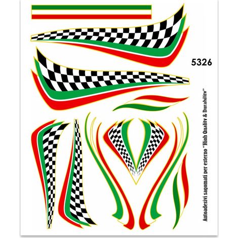 Adesivi Stickers Midi Bandiera Italia Scacchi 35 x 25 cm