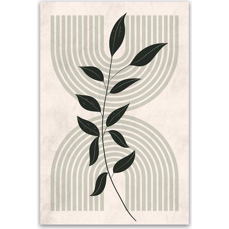 Tableau feuille minimaliste géométrique moderne