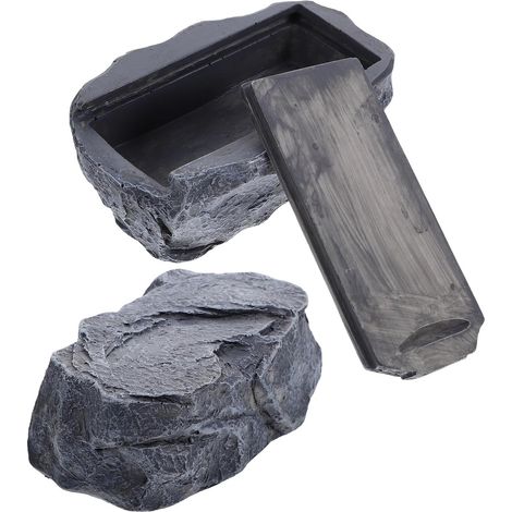 Lot de 2 Cache-clés Imitation Pierre en Résine Étanche, Coffre de Rangement Extérieur Robuste pour Clés, Pierre Décorative Réaliste pour Jardin et Rangement Sécurisé en