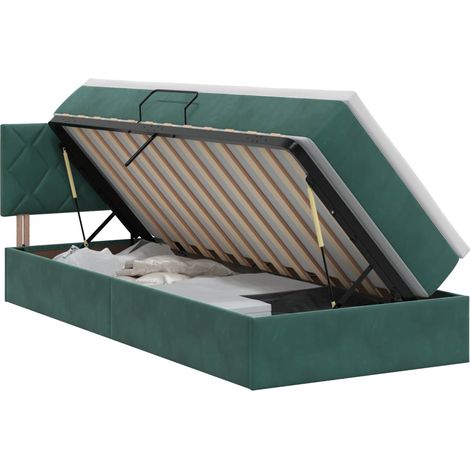 Maison Exclusive - Letto con Contenitore Verde Scuro 90 x 200 cm Velluto (1/5)