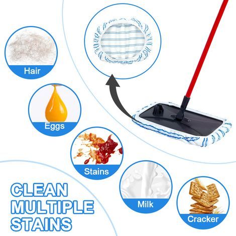 Set mit 2 Ersatzteilen für den O-cedar Mikrofaser-Flachmopp, Moppzubehör geeignet für die Trocken- und Nassreinigung im Haushalt.