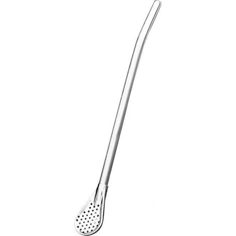 Paille-Cuillère - Acier Inoxydable 304 - 15,5 cm - Filtre à Mojito et Smoothie - Usage Polyvalent - 1 Pièce (1/5)