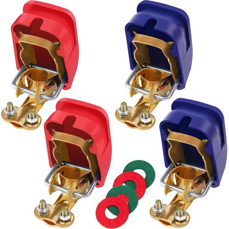 2 Paire Libération Rapide 12V/24V Cosse Batterie Bornes de Batterie Connecteurs de Batterie (1/5)