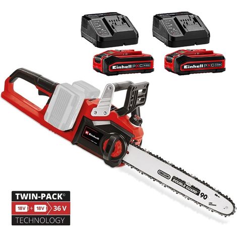 Einhell Professional Cordless Twin 18v 36v Chainsaw Brushless 35cm GP-LC + 2x4AH