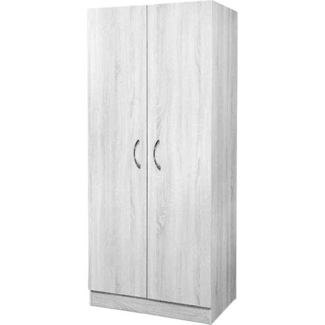 ARMADIO GAIA A 2 ANTE CON RIPIANO 80X50X180 BIANCO (1/2)