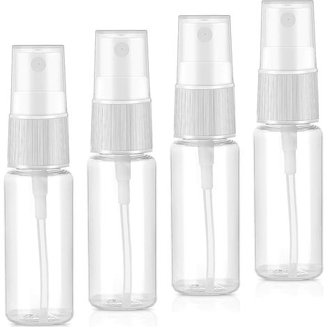 CCYKXA 4-Piece Empty Spray Bottle Set, Empty Atomizer, Empty Perfume Bottle, 20ml Empty Spray Bottle, Clear Plastic Reusable Travel Bottle, for Lotion, Perfume, Shampoo, etc.