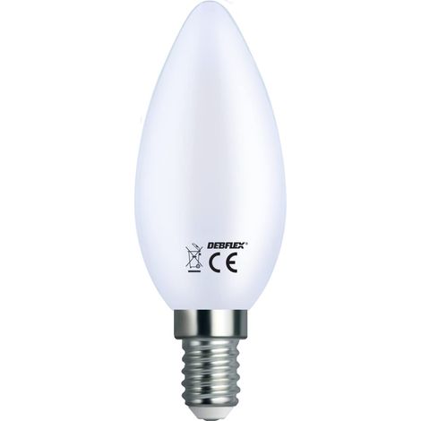 Ampoule Led - Ampoule gros culot à vis - Ampoule led Baillonnette - Ampoule Flamm e - Equivalent ampoule halogene - Led S19 C35 Verre Depoli 2W E14 4000K - 600405 (1/5)