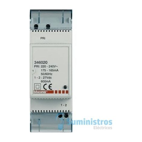 Fuente de alimentación adicional BTI346020 para módulos BUS-SCS 2 DIN. 27 V CC, 600 mA