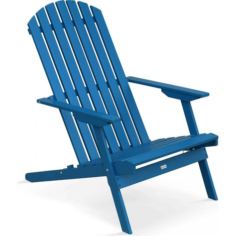 Fauteuil relax pliant en bois d'eucalyptus bleu pacific (1/5)