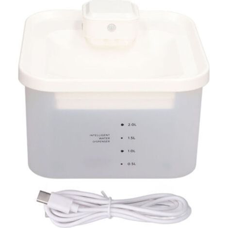 Distributeur d'eau sans fil pour animaux de compagnie, automatique, sensoriel, Ultra silencieux, Intelligent, nettoyage UV, fontaine blanche (1/5)