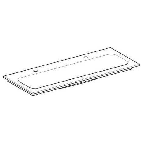 Geberit iCon Möbelwaschtisch, 2 Hahnlöcher, ohne Überlauf, 1200 ×