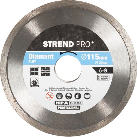 Scheibe Strend Pro 521B, 115 mm, Diamanttrennscheibe, Voll
