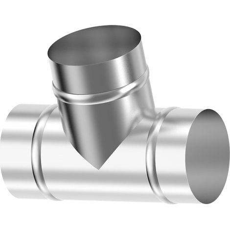 100 mm T Forme Connecteur de Conduit 3 Voies,Connecteur de Tuyau en Métal Adaptateur pour Tuyau Rond en Forme de T,pour Tuyau d'Évacuation (1/5)