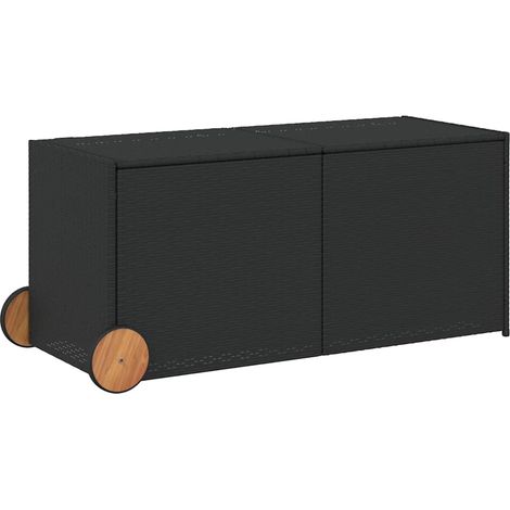 Maison Exclusive - Contenitore da Giardino con Ruote Nero 283L in Polyrattan