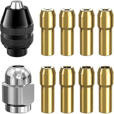 Jeu de 12 pinces de serrage pour mandrin de perceuse Dremel, de 1/32 po à 1/8 po, de remplacement pour mandrin de perceuse sans clé 4486 (1/2)