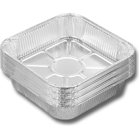 Barquette Aluminium - 17 x 17 x 5,2 cm - 1200 ml - Résistante Chaleur - Pour Barbecue Cuisson Four Friture - Lot de 30 (1/5)