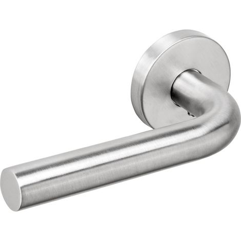 ENSEMBLE BEQUILLE INOX 304 BROSSE  SUR ROSACE LOK 12 BEQUILLE COUDEE ET RETOUR - LOK12 - LOKENDO (1/3)