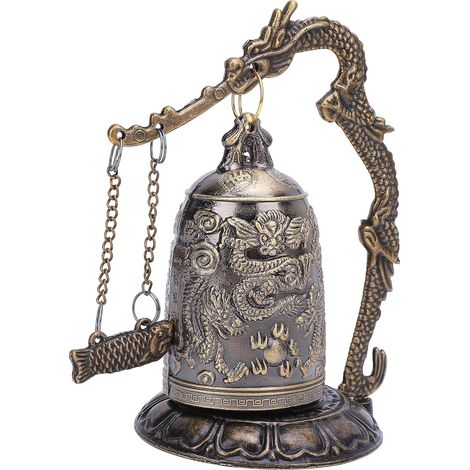 Vintage Dragon Bell, Dragon Pattern Bronze Bouddhist Bell for Good Luck Collectibles Ornements, Meditation Home Office Decor (1/5)
