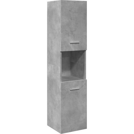 vidaXL Mobile Pensile da Bagno Grigio Cemento 30x30x130cm