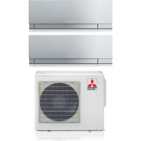 aire acondicionado mitsubishi electric dual split inverter kirigamine serie zen plata msz-ef 12+18 con mxz-3f54vf r-32 wi-fi integrado color plata 12000+18000