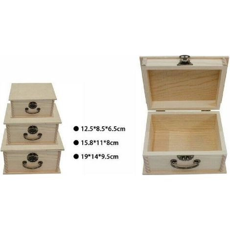 TrAdE Shop Traesio - Set 3 Scatole In Legno Decoupage Tris Matrioska Scatola Cofanetto Ly-3006 -