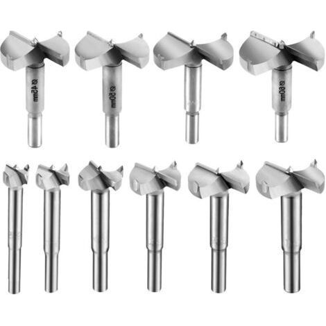 Mèches Bois , 10 Pcs Mèches Forestières , Faconner Meche a Fraiser Bois Fraise Perceuse Bois 15mm 20mm 25mm 30mm 35mm 40mm 45mm 50mm 55mm 60mm (1/4)