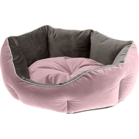 Ferplast QUEEN Divan en tissu doux pour chiens et chats. Différents couleurs et tailles.. Variante 60 - Misure: 60 x 46 x h 20 cm - Rose
