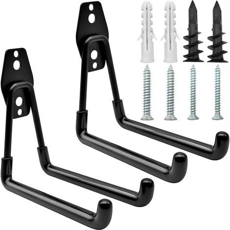 Stück Garagenhaken, Doppelwandhaken aus Metall, Garagenaufbewahrungshakenhalter zum Aufhängen von Gartenwerkzeugen (1/5)