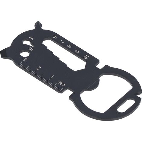 Carte multifonctionnelle : ouvre-bouteille en acier inoxydable, tournevis, couteau, clé, règle – un indispensable pour les activités de plein air. (1/5)