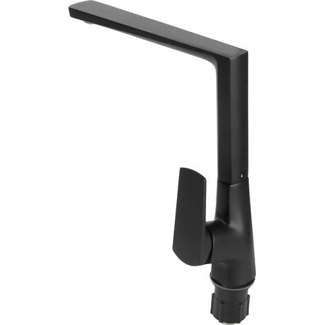 Robinet mitigeur lavabo noir G1/2 filetage rotatif 360° pour cuisine salle de bain robinet d'évier (1/5)