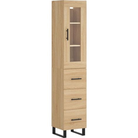Aparador-cómoda-mueble-organizador-cocina-salón-salón-comedor-alto-Sonoma-345x34x180cm-madera-ingeniería-marrón-020034048