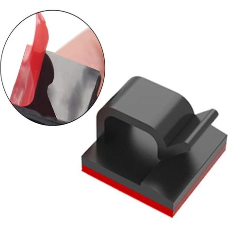 Clips de Câble Adhésif Cavalier Cable Electrique Clips Rangement de Câble Clips Câbles Adhésif 3M Durables Rangement de Cordon Serre-Câbles pour TV PC Ordinateur Portable Bureau Maison(100pcs) (1/5)
