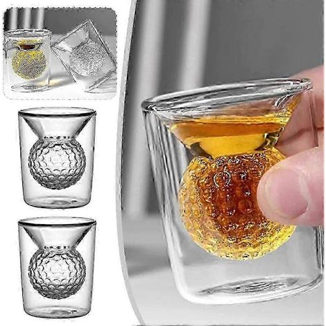 Gobelets en verre à double paroi, amusants et originaux, pour 2 ou 4 balles de golf (1/3)
