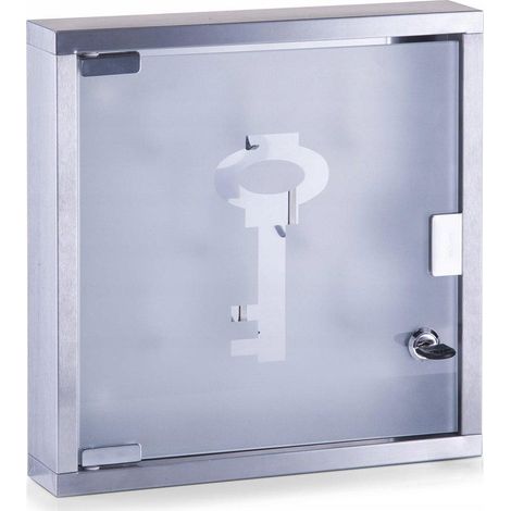 Zeller Caja de llaves elegante plateada moderna 30x6x30 cm