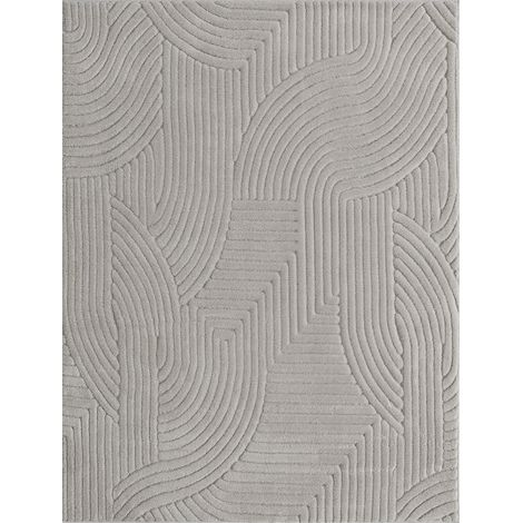 Alfombra de salón suave jacquard 230 x 160 x 1.7 cm antideslizante acolchado 15 mm moderna minimalista de poliéster gris 210003688 (1/5)