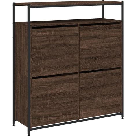 Maison Exclusive - Scarpiera 4 Cassetti Ribaltabili Rovere Marrone 100x34x112 cm