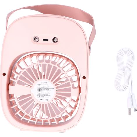 Ventilateur électrique portable réglable avec brumisateur et humidificateur pour la maison, l'extérieur et les dortoirs (rose) (1/5)