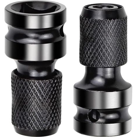 2 Pièces Adaptateurs de Douille 1/2" Carré à 1/4" Adaptateur Impact Cle a Choc Convertisseur de Libération Rapide pour Clé à Cliquet Impact et Porte-embout de Tournevis