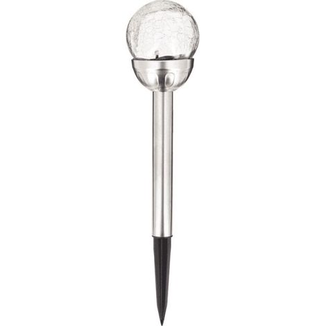 Xanlite – Balise solaire en verre RVB IP44 38 cm – Autonomie 8 heures – Design métal pour extérieur – SORVB