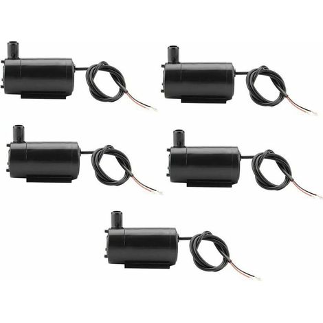 Lot de 5 mini-pompes à eau, 3 W, 220 V CC, 3-5 V, submersibles en plastique, pour aquarium, fontaine et aquarium. (1/5)