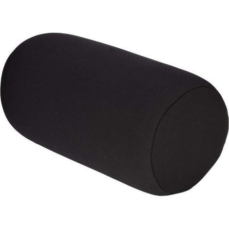 Cojín de microrollo para sofá, coche, oficina, viaje, 29 x 16 cm (color: negro)
