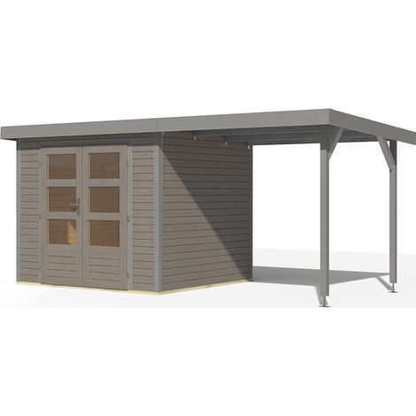 GH Jupiter 3 D wassergrau alu 242x217x211cm m.Anbaudach 2,35