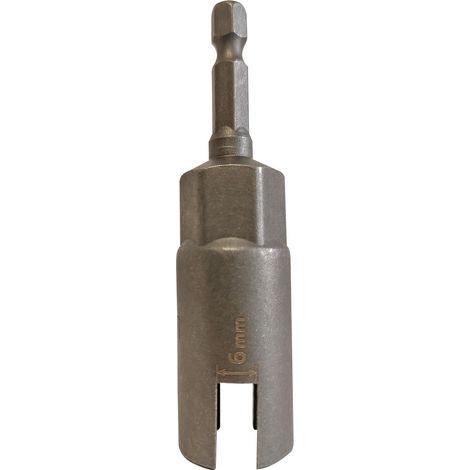 Douille hexagonale 1/4" 6 mm fente Cr-V Clé Allen 80 mm de long pour outils électriques pour fixation de crochets à vis, porte-tasses M7,5 M6,5 M5 et écrous à ailettes (1/5)