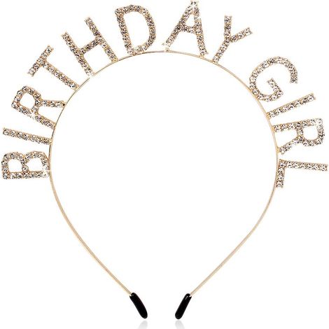 Diadema para niña de cumpleaños, corona de princesa, decoración de joyería, oro (1/5)
