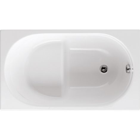 Baignoire sabot 120x70 cm – Baignoire à encastrer en acrylique blanc – Capacité 92 L – Hauteur 41.7 cm – Glass