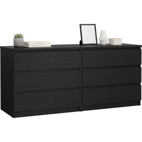 Dmora - Kommode Joyce, Wohnzimmerbuffet, Wohnzimmer-Sideboard, Moderne Küchen-Speisekammer, 154x50 h68 cm, Schwarz