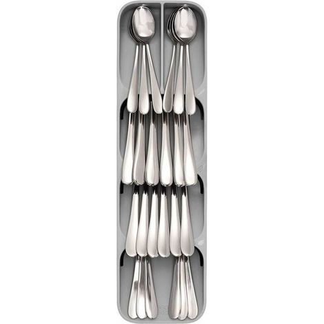 Range Couvert pouRôtiroir Compact, Organisateur de Tiroir, Gris, 11 x 39,5 x 5,7 cm-Fei Yu (1/3)