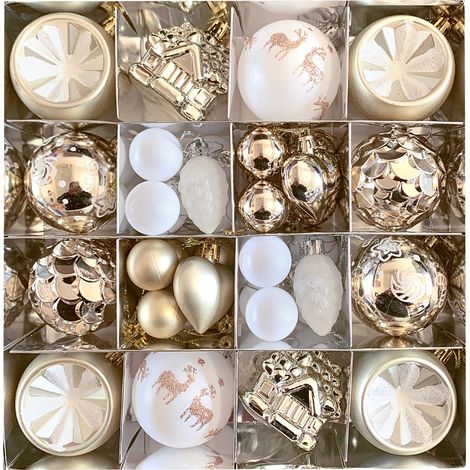 Set of 40 Decorative Christmas Baubles — Festive Hanging Ornaments for Christmas Celebrations, Home Décor, and Christmas Trees (1/5)