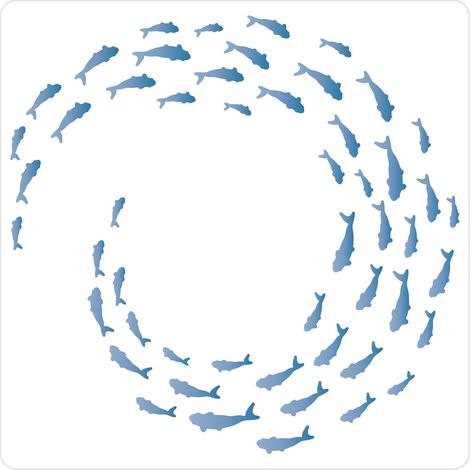 Pochoir Banc de Poissons 30x30cm Grand Plastique PET Réutilisable Été Océan Mer Animaux Poissons Pochoir Modèle pour Pinceau Peinture Bois Mur Tissu Toile Meubles Art Artisanat Scrapbooking (1/5)