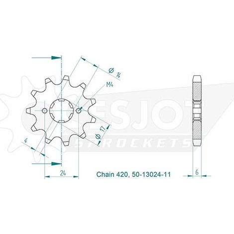 Pignon avant JT F1128-11, 11 dents, taille 420